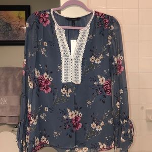 White House Black Market Floral Blouse